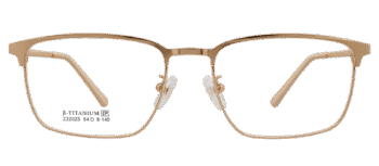 Beta Titanium Rectangular Metal Eyeglasses-Tone Gold